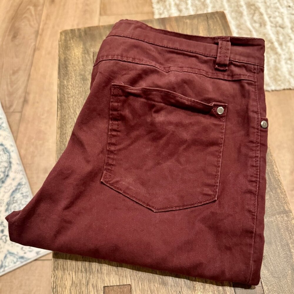 **SALE** PD&C Men’s Stretch Chino Pants (Maroon, Slim Fit, 33Wx30L)